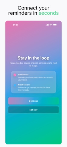 Recap: Reminders Summaries screenshot