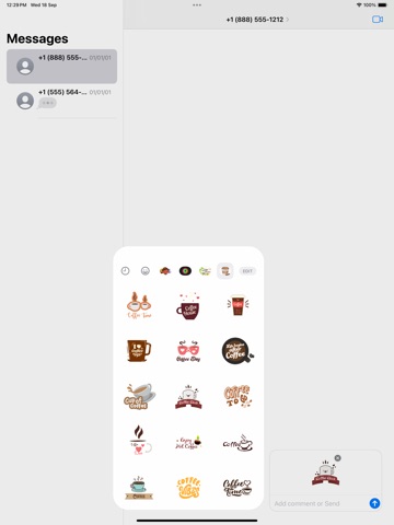 Coffee Break Time stickers iPad screenshot