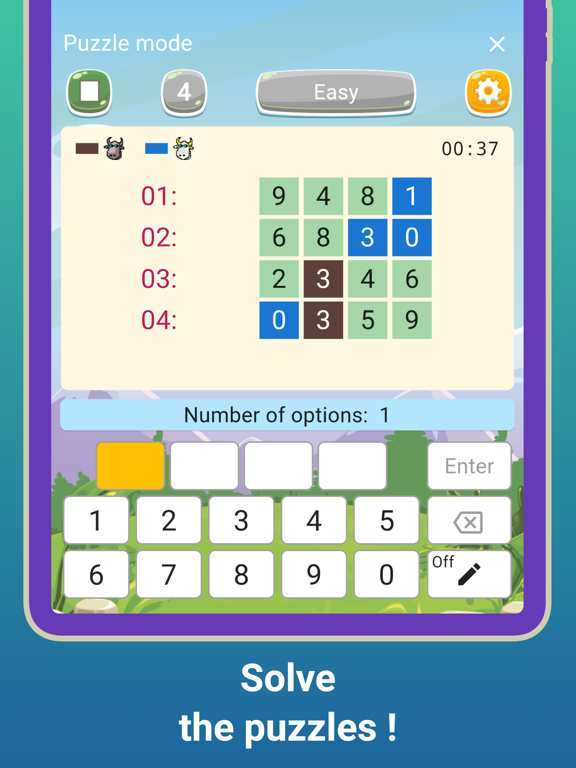 Bulls & Cows - Mastermind iPad screenshot 2 - Games app