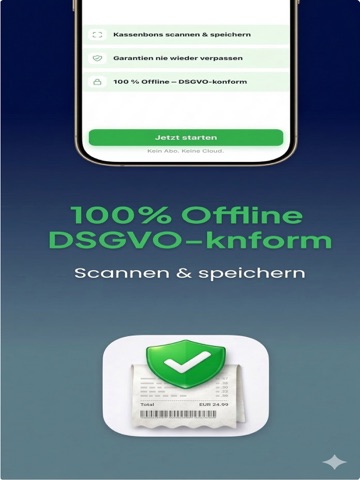 Kassenbon Scanner & Garantie iPad screenshot