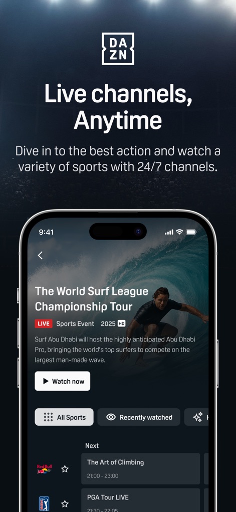 DAZN: Stream Live Sports - Diverse Live Channels