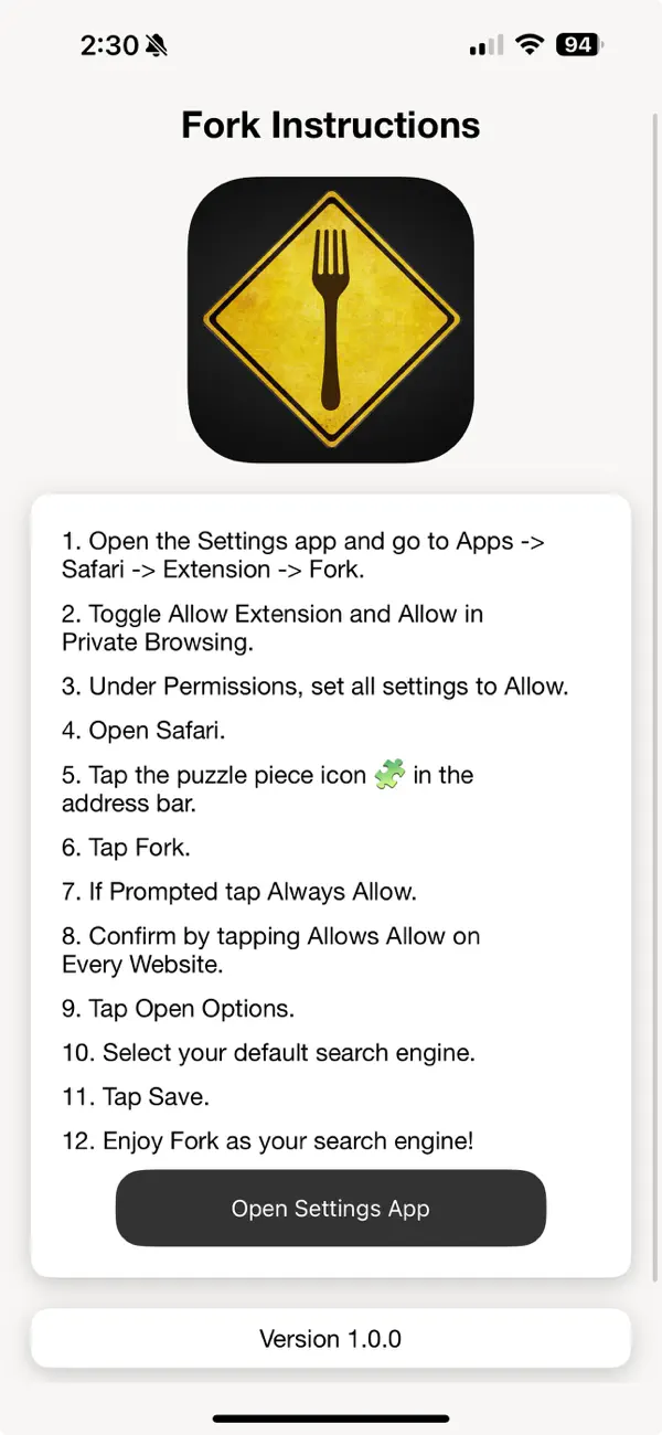 Screenshot #1 pour Fork In Road