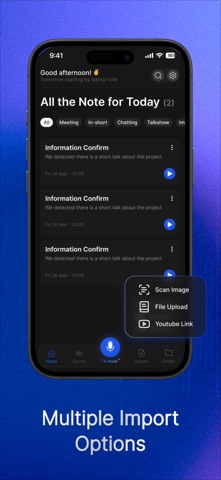 NoteFlow AI: Voice & Meetings iPhone screenshot