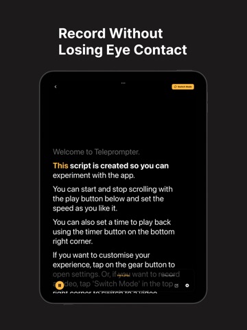 Teleprompter: Script Reader iPad screenshot