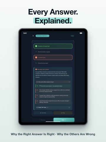 SnowPro Core Exam Prep 2026 iPad screenshot