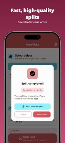 WakeWake: Easy Video Splitter Screenshot 2 of 3