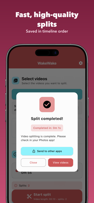 WakeWake: Easy Video Splitter Screenshot 2 of 3