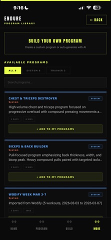 Endure FitApp screenshot