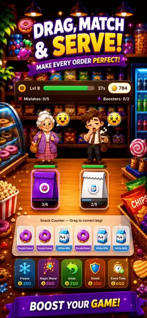 Snack Sort Rush: Food Sort screenshot 2