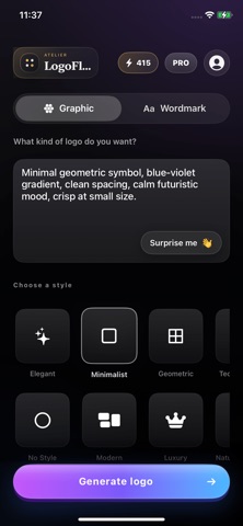 LogoFlow – AI Logo Maker iPhone screenshot
