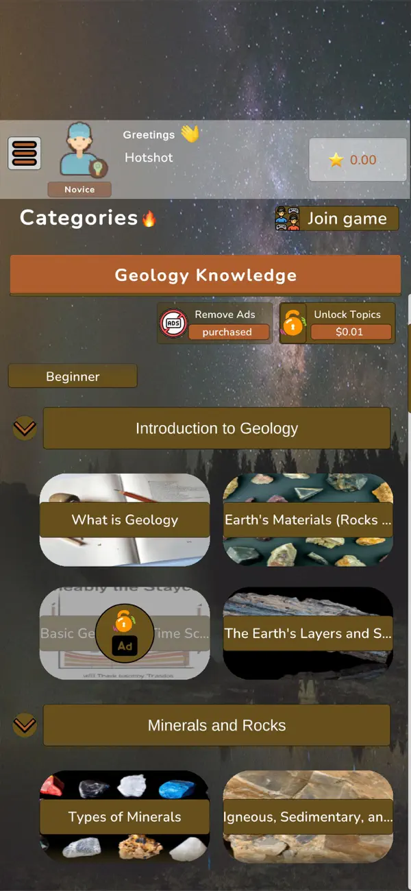 Screenshot #1 pour Geology Quiz