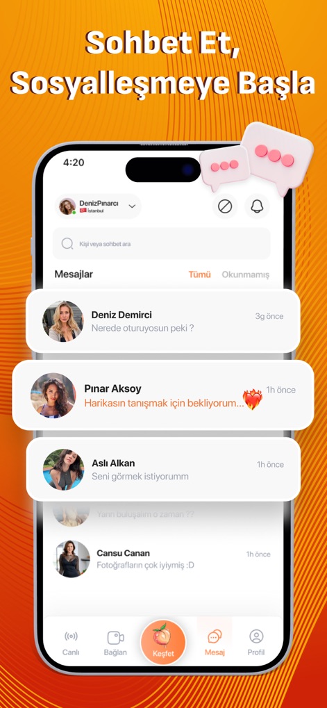 Omegro - Görüntülü Sohbet - The streamlined messaging interface allows for seamless text-based conversations and displays a clear history of interactions, supporting continuous communication among users.