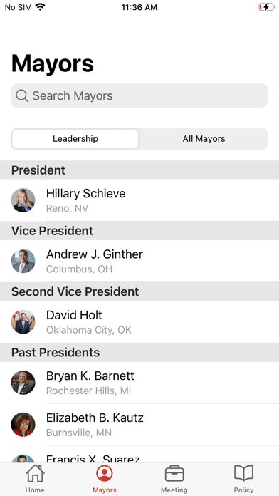 U.S. Conference of Mayors Screenshot