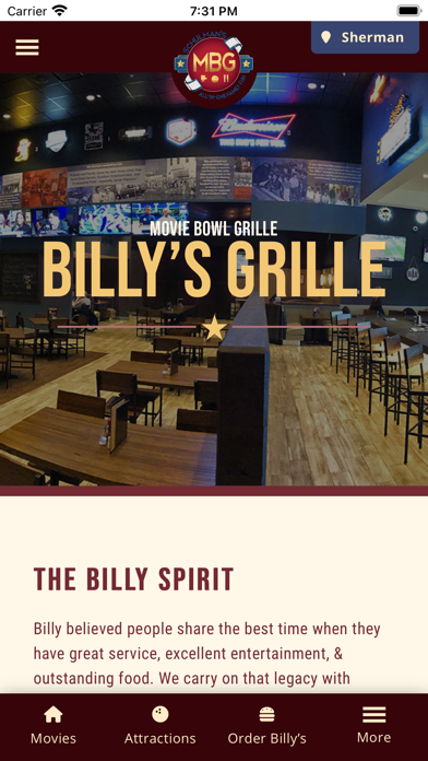 Movie Bowl Grille Screenshot
