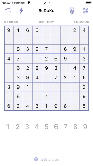 Captura de pantalla de SwiftSuDoKu en iPhone 1