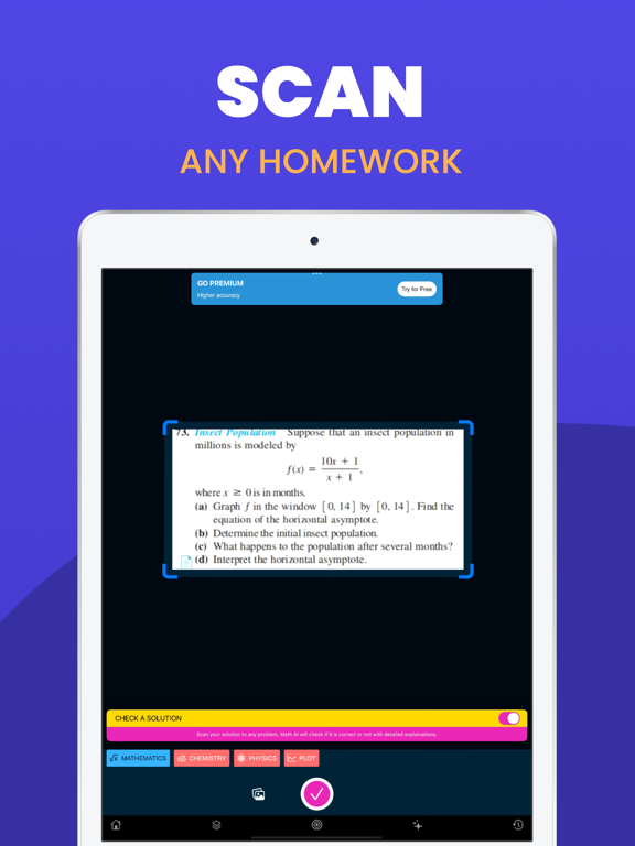 Photo Math Solver - Math.AI iPad screenshot 1 - Education app