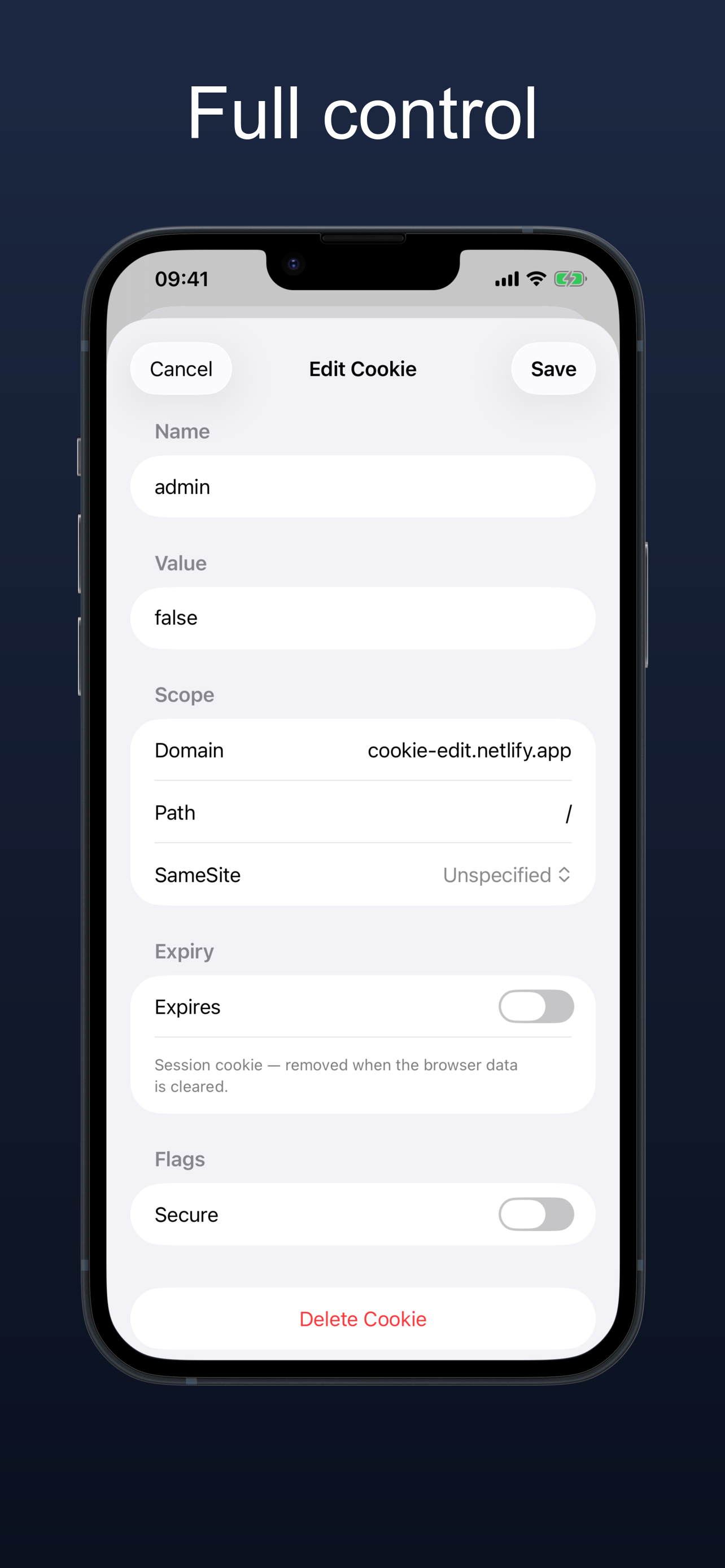 Cookie Editor screenshot 4