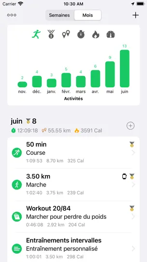 Capture d'écran de Course à Pied Marche Goals GPS sur iPhone 3