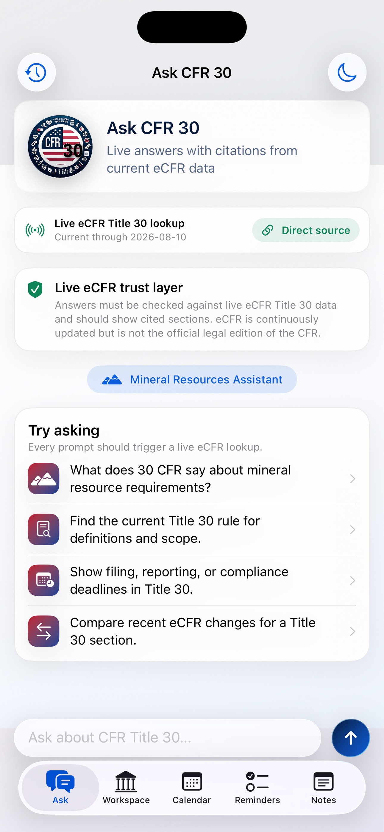 Screenshot 1 of CFR AI - Title 30