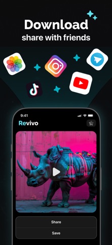 AI Video Art Generator: REVIVO iPhone screenshot