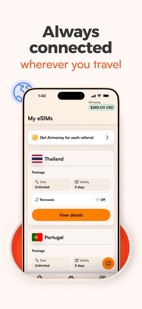 Airalo: eSIM Travel & Internet - Gestión Sencilla