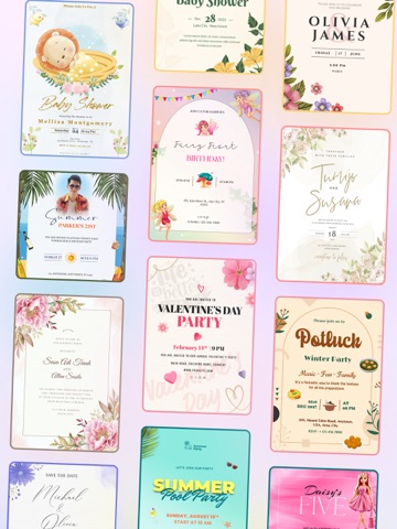 Invitation Card Design Maker iPad screenshot