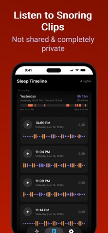Snore Detector: Track & Nudge iPhone screenshot