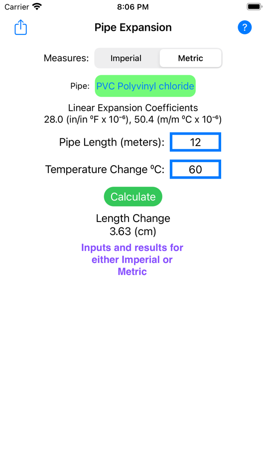 #3. Pipe Expansion Calculator (iOS) 게시자: H3 Apps, LLC