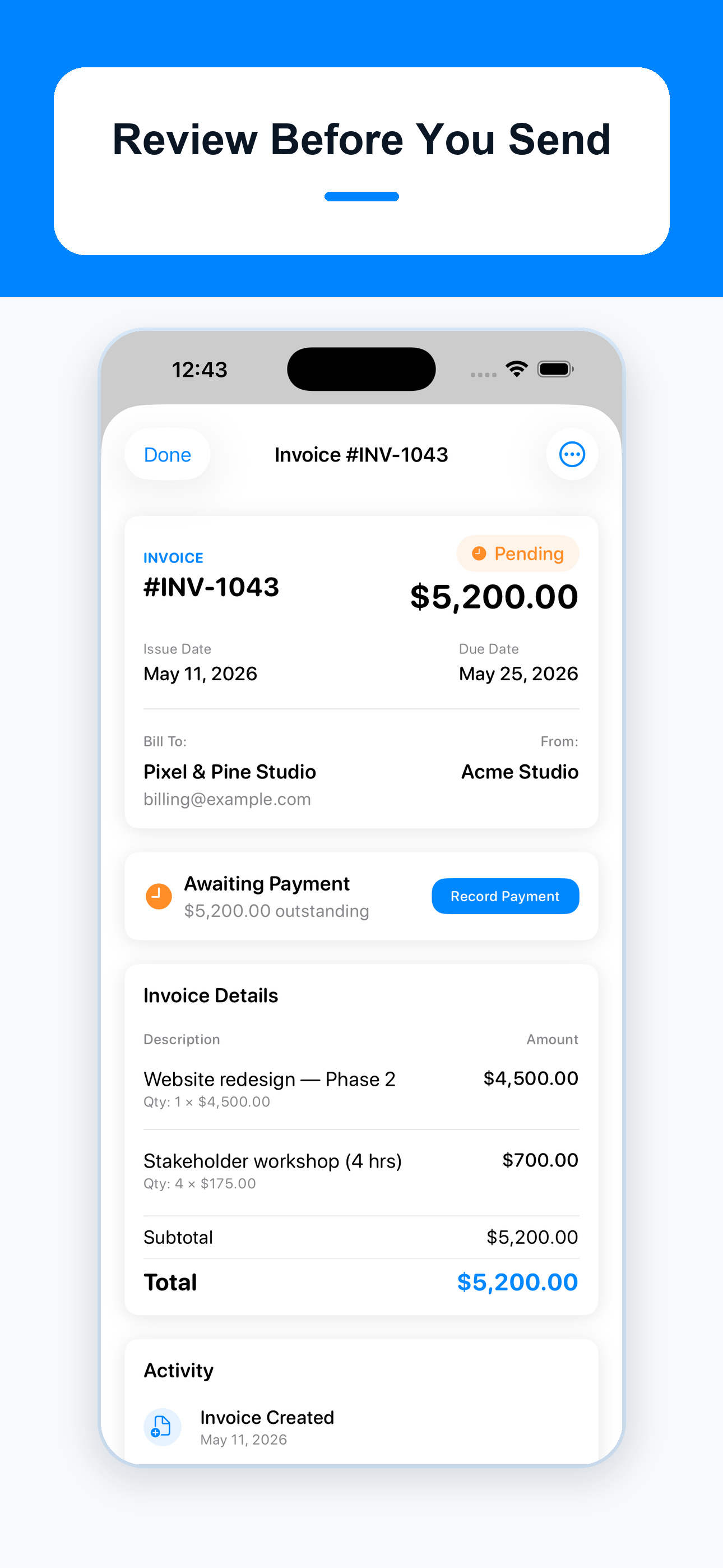 Invoice Maker Time Tracker screenshot 3