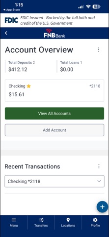 FNB Bank Mobile Banking screenshot