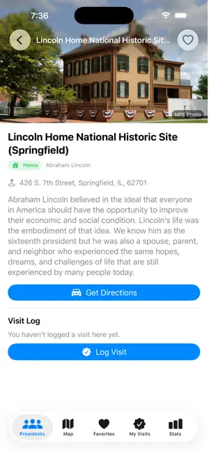 Presidential Sites screenshot 2