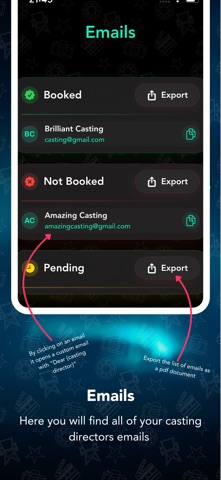 Audition Tracker screenshot