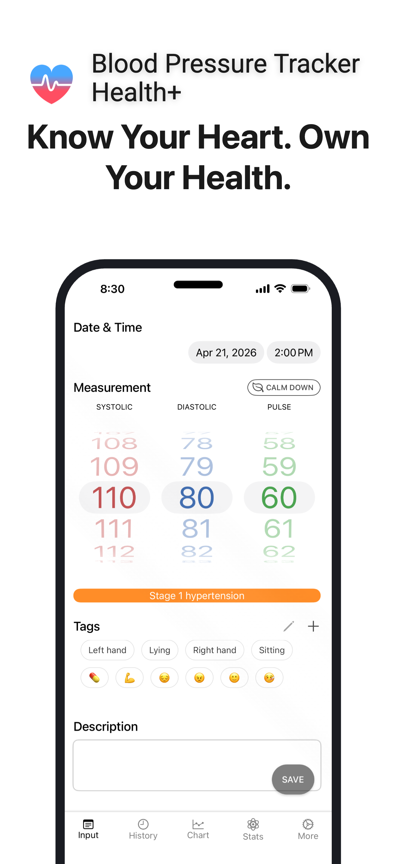 Blood Pressure Tracker Health+