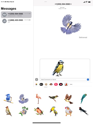 Watercolor Birds Stickers iPad screenshot