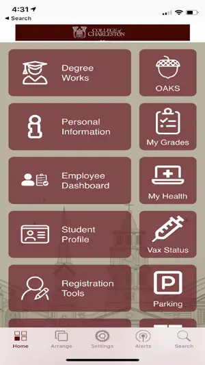 College of Charleston MyPortal screenshot 1