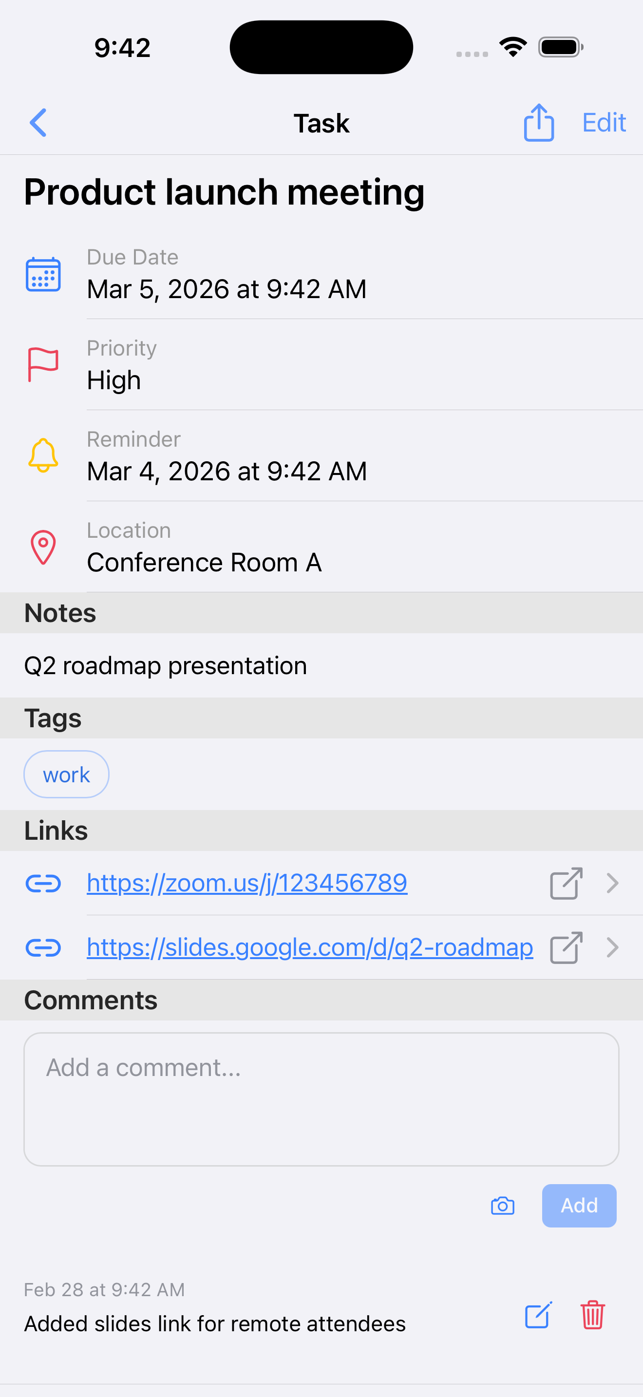 Dash - track everyday tasks
