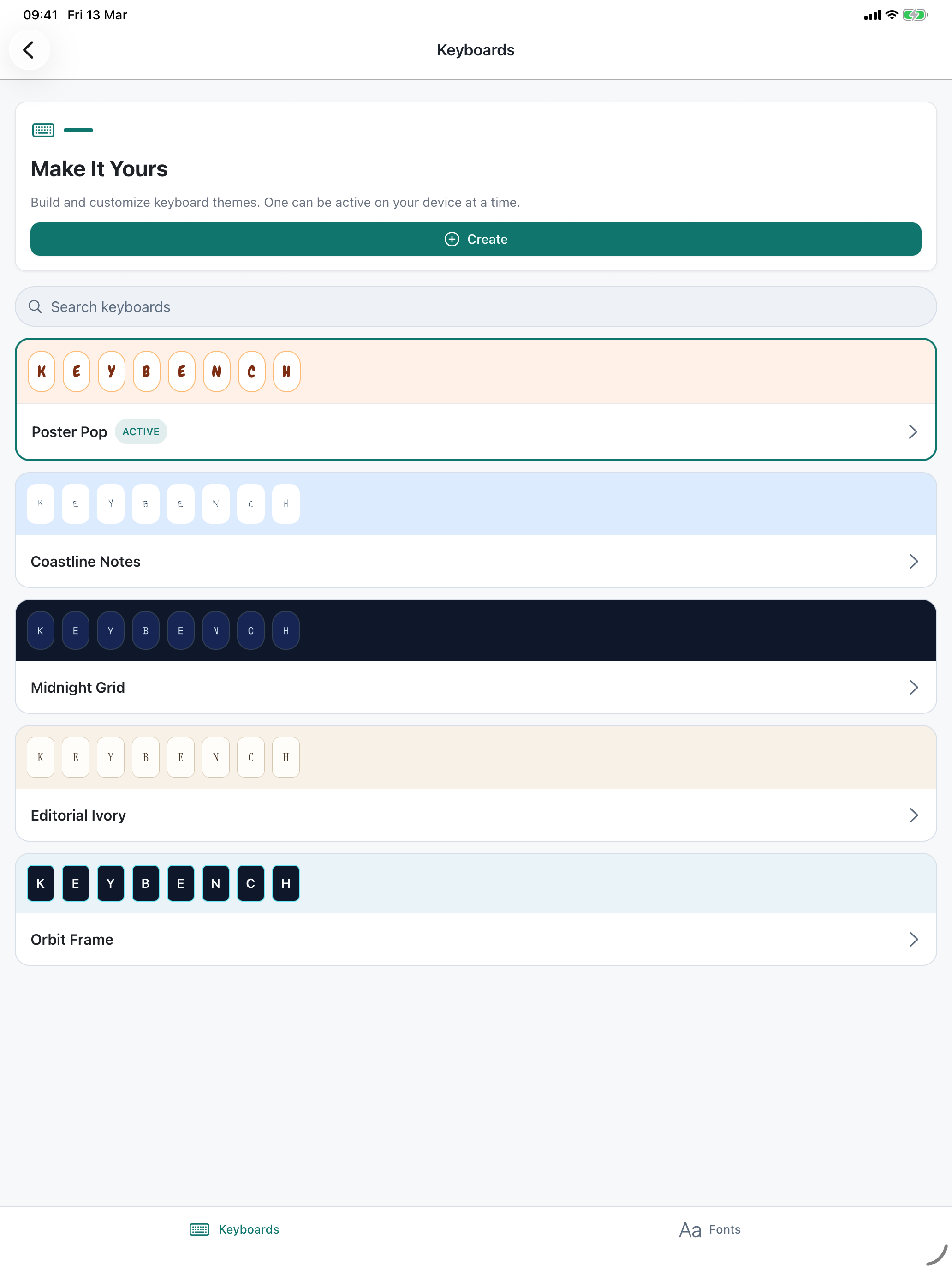 Keybench: Custom Font Keyboard