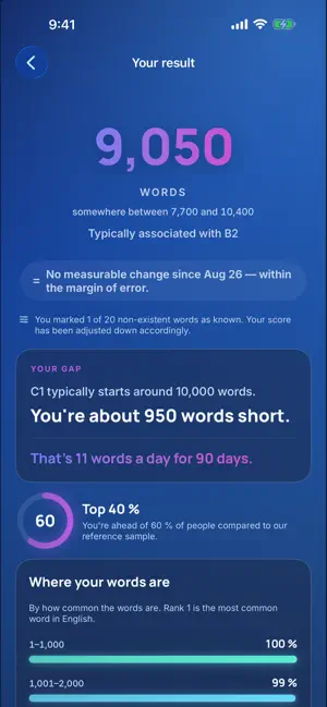 Wordspan: Vocabulary Test screenshot 1