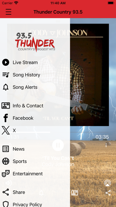 Screenshot #2 pour Thunder Country 93.5