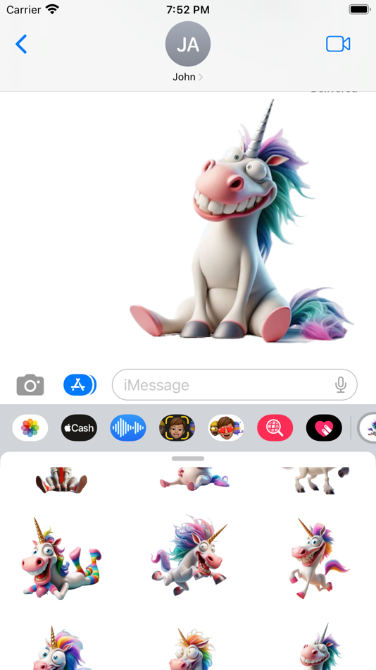 #5. Goofy Unicorn Stickers (iOS) By: Paul Scott