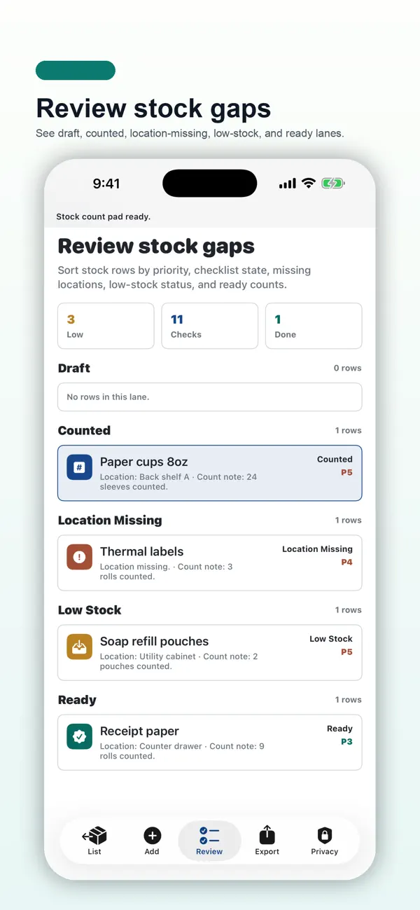 Screenshot #3 pour Manual Stock Count Pad