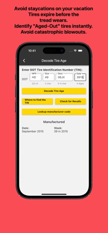 Tiretime: DOT Tire Date Code screenshot