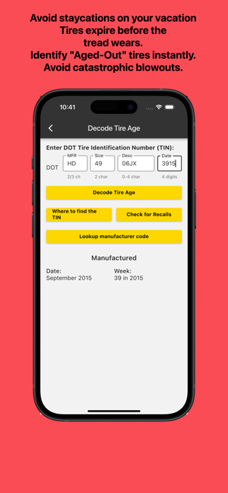 Tiretime: DOT Tire Date Code Screenshot 2 of 7