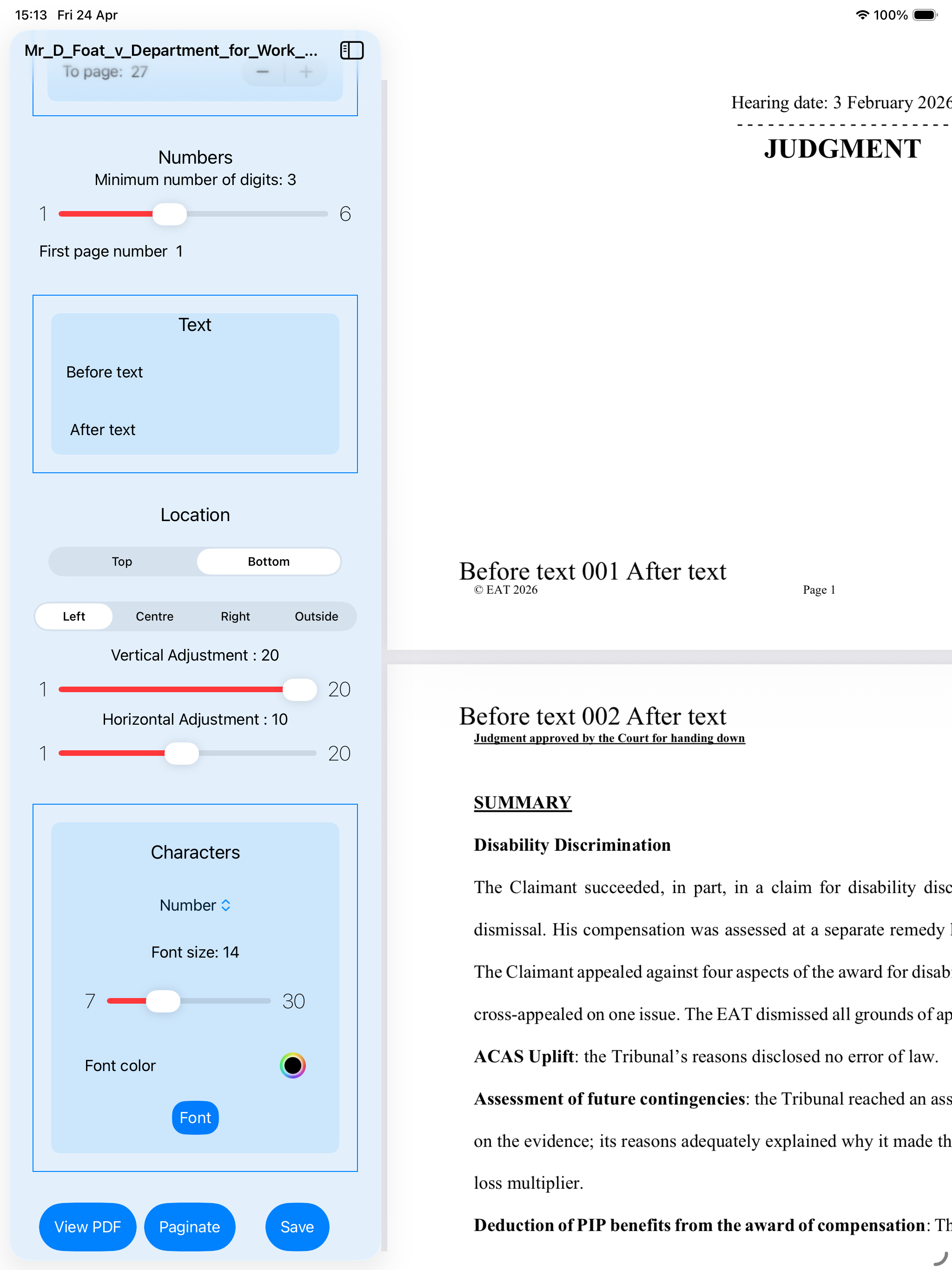 pdf Paginate Pro screenshot 17