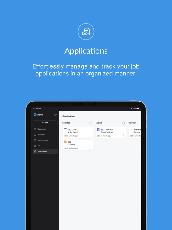 CVwizard: Online CV maker iPad screenshot 5 - Productivity app