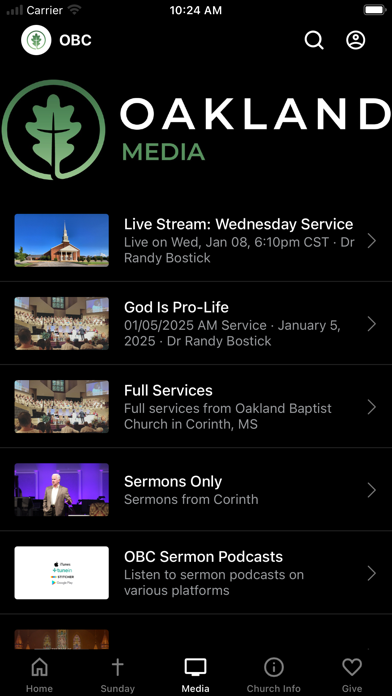 Oakland Baptist Church (OBC) Screenshot