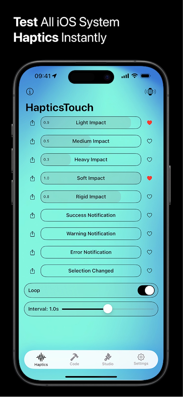 Haptics Touch: Vibration Test iphone screenshot 2