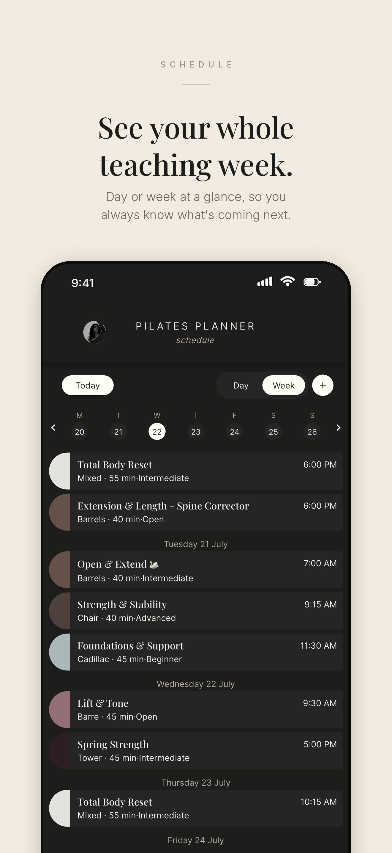 Pilates Planner screenshot 2
