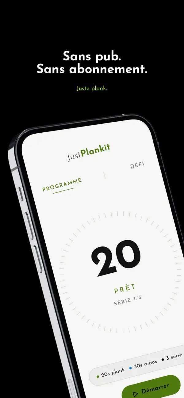 Screenshot #1 pour JustPlankit — Minuteur Plank