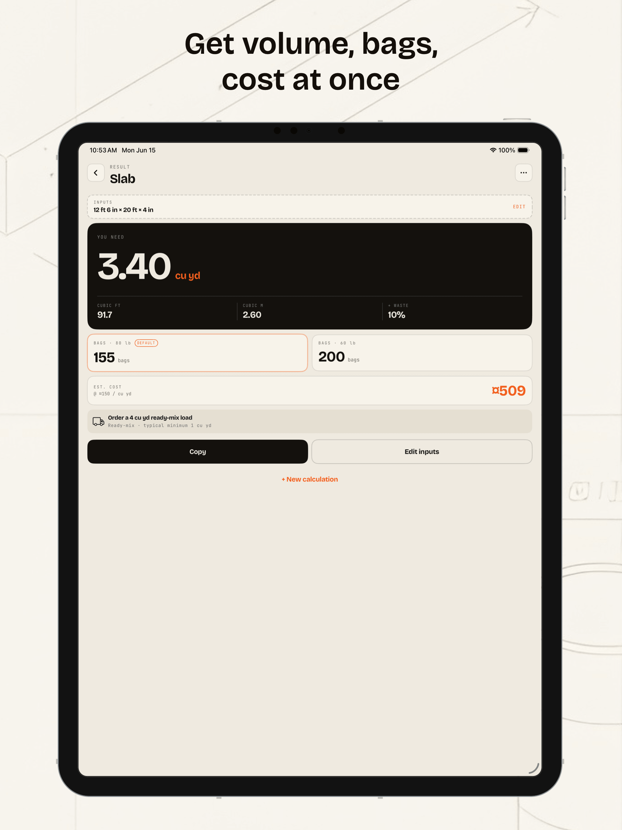 Concrete Calculator - Pour screenshot 9